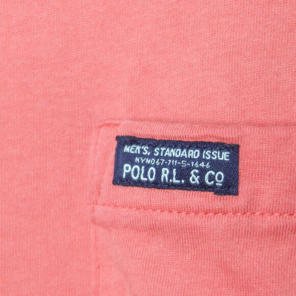 Polo Ralph Lauren Mens T-Shirt XXL Coral Orange Pink Front Pocket Casual - Picture 9 of 9